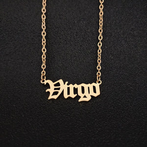 Gold Filled Old English Zodiac Sign Necklaces