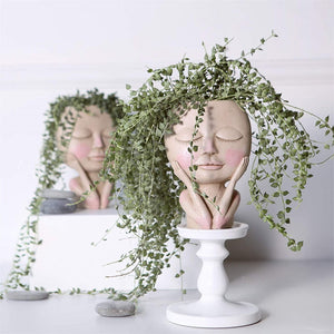 Girls Face Head Flower Succulent Flower Pot
