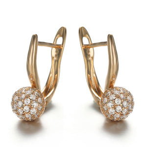 PATAYA Hollow Drop Gold Colored Zircon Earrings