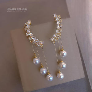 Design Zircon Luxury Tassel Pearl Earrings