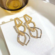 Load image into Gallery viewer, Rimiut Fashion Women Clear Rhinestone Long Tassel Earrings 925 Silver