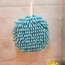 Load image into Gallery viewer, Chenille Hand Towel Ball with Hanging Loop Quick Dry Soft Absorbent Microfiber