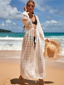 Knitted Beach Dress Tunic Long Cover ups