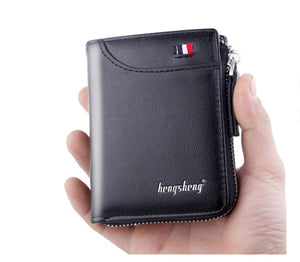 Men Leather Wallet Luxury Slim Money Clip