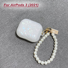 Load image into Gallery viewer, Dreamy White Shell Pearl Bracelet Keychain Earphone Soft Case Wireless Earbuds Cover