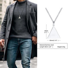 Load image into Gallery viewer, Interlocking Square Triangle Pendant Stainless Steel Necklaces