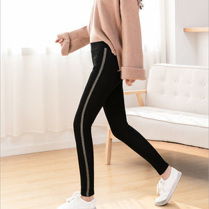 Winter Cotton Striped Super Warm Thick Leggings - Love Essential Being