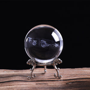 Solar System Planets Glass Ball 3D Laser Engraved Ornament 60/80mm - Love Essential Being
