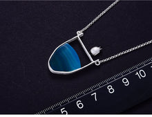 Load image into Gallery viewer, Sterling Silver Agate Penguin Pendant - Love Essential Being