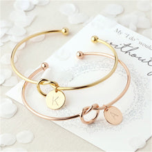Load image into Gallery viewer, A-Z  Letter Knot Personalized Bangle Bracelets - Love Essential Being