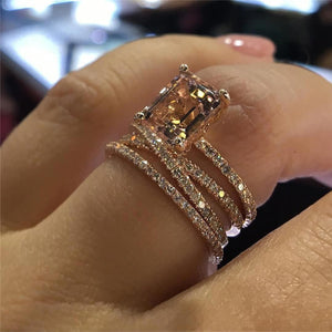 Cubic Zirconia Rose Gold Color Wrapped Around My Finger Ring - Love Essential Being