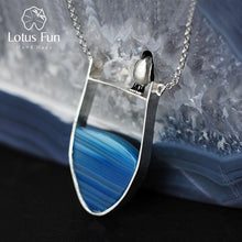 Load image into Gallery viewer, Sterling Silver Agate Penguin Pendant - Love Essential Being