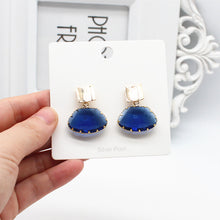 Load image into Gallery viewer, Designer Double Square Glass Crystal Earrings - Love Essential Being