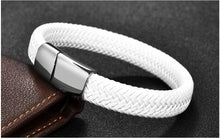 Load image into Gallery viewer, Punk Black/Brown Braided Leather Bracelet Stainless Steel Magnetic Clasp - Love Essential Being