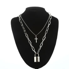 Load image into Gallery viewer, Double Layer Lock &amp; Chain Necklaces - Love Essential Being