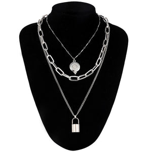 Double Layer Lock & Chain Necklaces - Love Essential Being