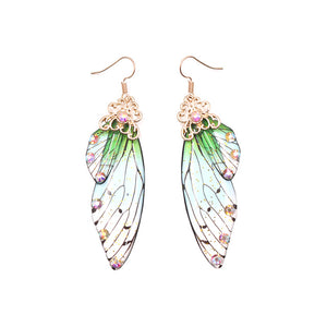 Handmade Fairy Butterfly Wing Drop Earrings - Love Essential Being