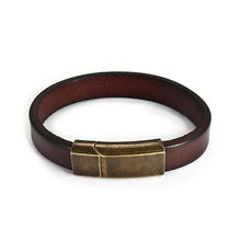 Load image into Gallery viewer, Black/Brown Genuine Leather Hook Cuff Bracelets - Love Essential Being