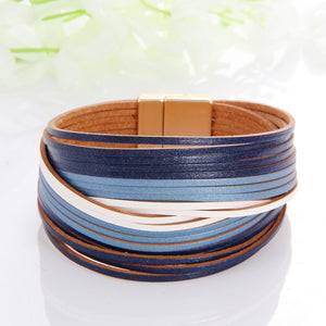 Multilayer Leather Braided Wide Wrap Bohemian Style Bracelets - Love Essential Being