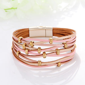 Multilayer Leather Braided Wide Wrap Bohemian Style Bracelets - Love Essential Being