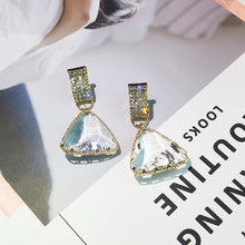 Load image into Gallery viewer, Designer Double Square Glass Crystal Earrings - Love Essential Being