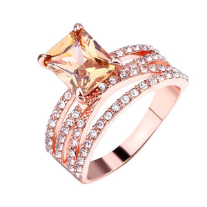 Cubic Zirconia Rose Gold Color Wrapped Around My Finger Ring - Love Essential Being