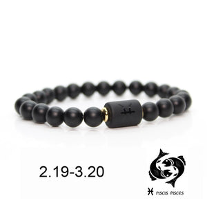 Black Stone Beads 12 Constellation Bracelets