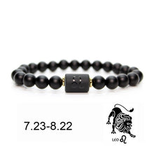 Load image into Gallery viewer, Black Stone Beads 12 Constellation Bracelets