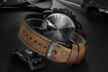 Load image into Gallery viewer, CURREN Mens Waterproof Sport Quartz Genuine Leather Wrist Watch - Love Essential Being