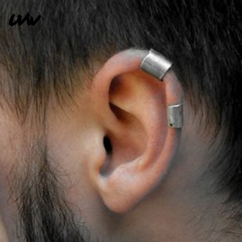 2pc Stainless Steel Ear Clip On Earrings