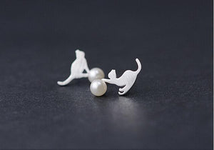 Minimalist Silver Cute Animal Stud Earrings