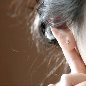Sterling Silver Crystal Five-pointed Star Earrings - Love Essential Being