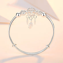 Load image into Gallery viewer, Sterling Silver Dreamcatcher Feather Charm Bangle Bracelet - Love Essential Being