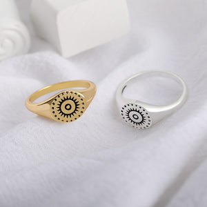 Stainless Steel Sun Face Punk Ring - Love Essential Being