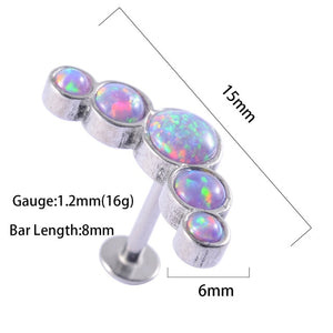 1PC Opal Cluster Surgical Steel Ear Tragus Helix Cartilage Nose Septum Daith Earrings