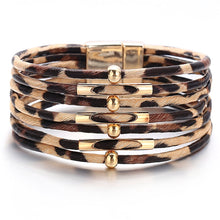 Load image into Gallery viewer, Leopard Leather Multilayer Wide Wrap Bracelet - Love Essential Being