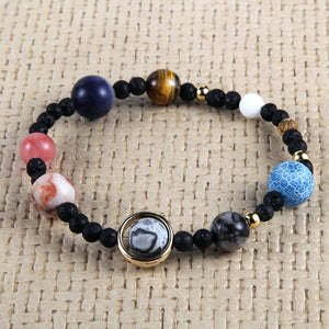 Galaxy Universe Nine Planets Natural Stone Earth Bracelet - Love Essential Being