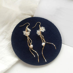 Handmade Delicate Floral Dangle Earrings - Love Essential Being