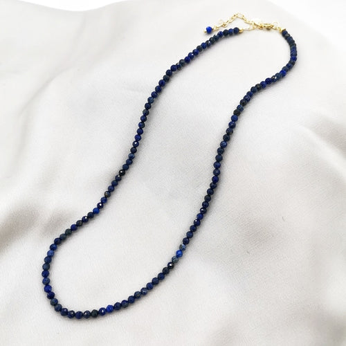 Delicate Faceted Lapis 14K Gold Filled Chain Necklace