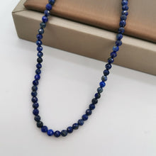 Load image into Gallery viewer, Delicate Faceted Lapis 14K Gold Filled Chain Necklace