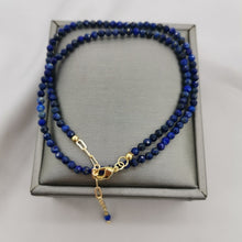 Load image into Gallery viewer, Delicate Faceted Lapis 14K Gold Filled Chain Necklace