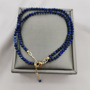 Delicate Faceted Lapis 14K Gold Filled Chain Necklace