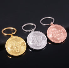 Load image into Gallery viewer, Bitcoin Keychain Keyring Pendant - Love Essential Being