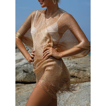 Load image into Gallery viewer, Glittery Cover Up Beach Dress