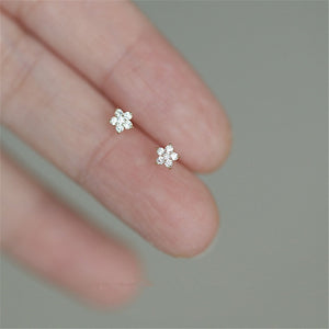 Sterling Silver Crystal Five-pointed Star Earrings - Love Essential Being