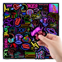 Load image into Gallery viewer, 10/30/50PCS Cartoon Neon Light Graffiti Stickers Car Guitar Motorcycle Luggage Suitcase Decal Stickers