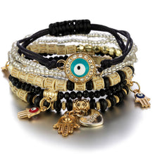 Load image into Gallery viewer, 3-4pcs/set Multilayer Crystal Stone Bead Tassel Charm Bracelets
