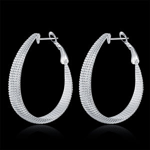 Sliver Big Textured Fashion Earrings