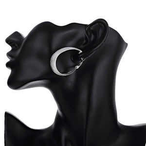 Sliver Big Textured Fashion Earrings