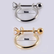 Load image into Gallery viewer, 1pcs Surgical Steel Barbell With CZ Hoop Ear Tragus Cartilage Helix Earrings